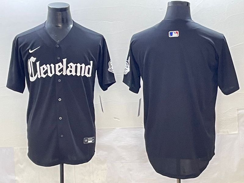 Men 2025 Cleveland Indians Blank Black Five generations Joint Name Nike MLB Jersey style 1->cleveland indians->MLB Jersey